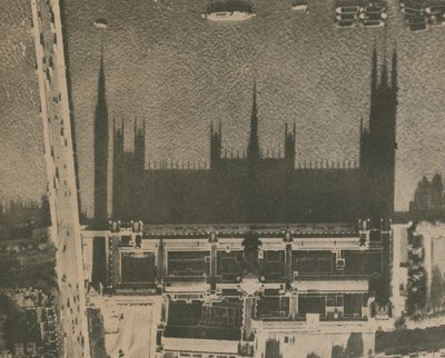 Skuggan av Westminster; fotografi taget från ovan tittar ner på parlamentets hus av English Photographer