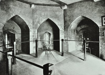 Tower of London, Tower Hill: statligt fängelserum i Beauchamp Tower, 1895 av English Photographer