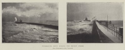 Tynemouth Jetty under den senaste stormen av English Photographer