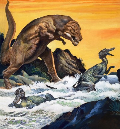Tyrannosaurus Rex, från "På spaning efter dinosaurier av English Photographer