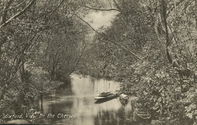 Utsikt över floden Cherwell, Oxford, Oxfordshire (s/v foto) av English Photographer