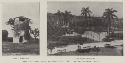 Utsikt över Manzanillo, bombarderad den 18 juli av den amerikanska flottan av English Photographer
