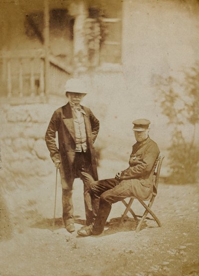 Viscount Gough och general Sir W. Codrington vid HQ Sebastopol (sepiafoto) av English Photographer