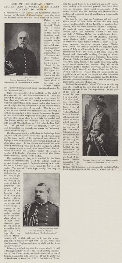 Besök av Massachusetts Ancient and Honorable Artillery Company i London av English Photographer