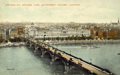 Waterloo Bridge och Somerset House (färgfoto) av English Photographer