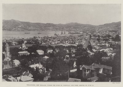 Wellington, Nya Zeeland, dit hertigen av Cornwall och York anländer den 18 juni av English Photographer