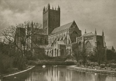 Wells Cathedral, från Swan Pool av English Photographer