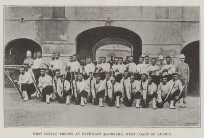 Västindiska trupper vid Bathurst Barracks, Afrikas västkust av English Photographer