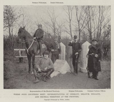 Där fyra länder möts, representanter för Tyskland, Belgien, Holland och det neutrala territoriet vid gränsen av English Photographer