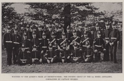 Vinnare av Queens Prize på Shoeburyness, den fjärde gruppen av 1st Essex Artillery, under befäl av kapten Holmes av English Photographer