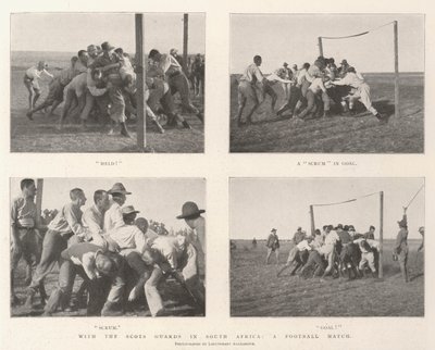 Med Scots Guards i Sydafrika, en fotbollsmatch av English Photographer