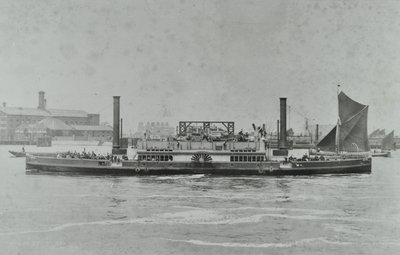 Woolwich Ferry: färja på floden, 1896 av English Photographer