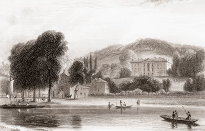1800-talsvy av Beaumont Lodge, Old Windsor, Berkshire, England. Såldes 1854 till Society of Jesus och bytte namn till Beaumont College, en jesuitisk folkskola. Från Churton