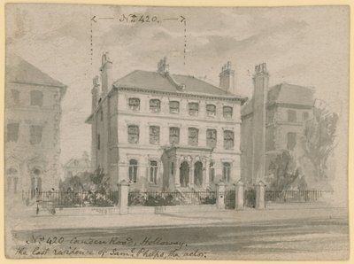 420 Camden Road, Holloway, den sista bostaden för Samuel Phelps, skådespelaren (wc på papper) av English School