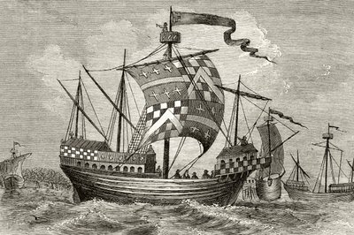 Ett krigsskepp från 1400-talet, från 