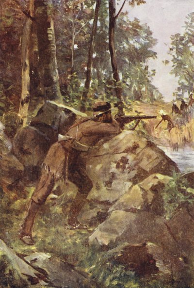 A Backwoodsman (färg litho) av English School
