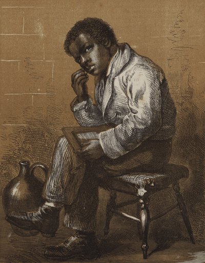"En brun studie" (gravyr) av English School