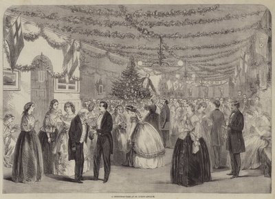 Ett julträd vid St Lukes asyl (gravyr) av English School