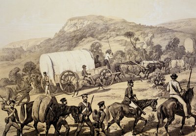 En konvoj av vagnar, från scener i Kafirland och incidenter i Kafirkriget 1851-53 av English School