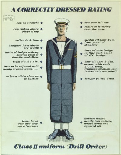 A Correctly Dressed Rating, Klass II uniform (Drill Order), 1957 av English School