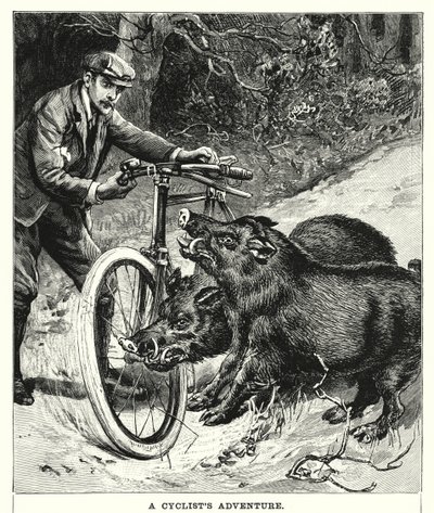 En cyklists äventyr (gravyr) av English School