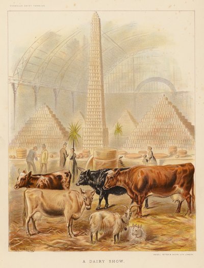 A Dairy Show (färglitografi) av English School