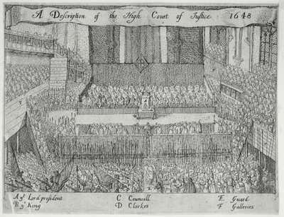 En beskrivning av High Court of Justice (The Trial of Charles I), 1600-talet av English School