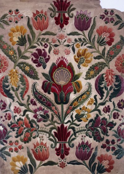 En tecknad serie i fyrfärg av gobeläng, siden eller tapeter, c.1830-40 av English School