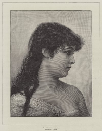 A Gipsy Girl (gravyr) av English School