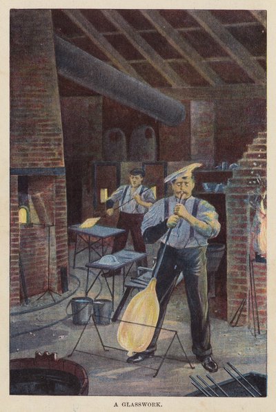 A Glasarbete (färglitografi) av English School