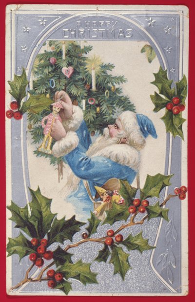 "A Happy Christmas", viktorianskt kort (chromolitho) av English School