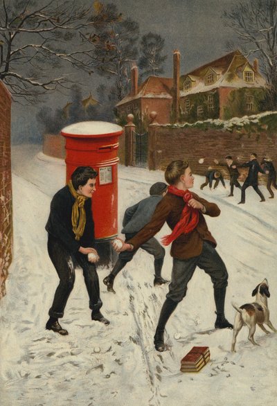 En hårt utkämpad strid (chromolitho) av English School