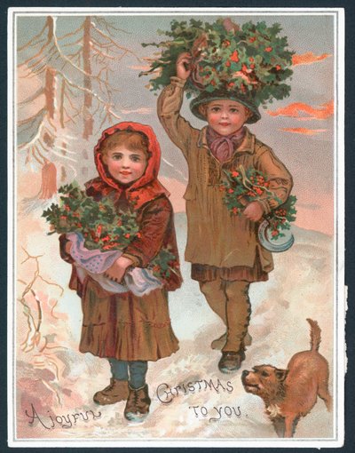 A Joyful Christmas to you - viktorianskt julkort av English School