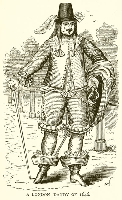 En London Dandy från 1646 av English School