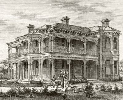 Et forstadshus i Melbourne, ca. 1880, fra 