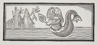 En sjöjungfru, som signalerar förstörelse för sjöfarare, illustration från Chap-books of the Eighteenth Century av John Ashton, pub. 1882 av English School