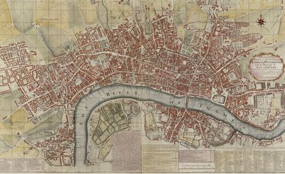 En ny och exakt plan för städerna London och Westminster och stadsdelen Southwark, 1725 av English School