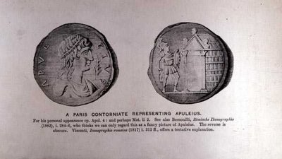 A Paris Contorniate som representerar Apuleius (c.124-170 AD) av English School