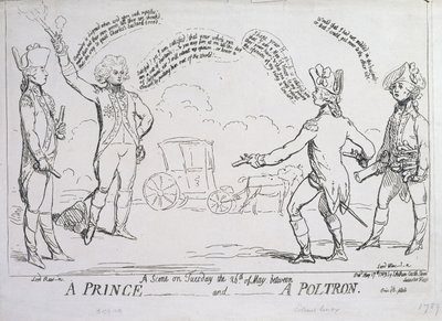 En prins och en poltron, utgiven av J. Aitken 1789 av English School