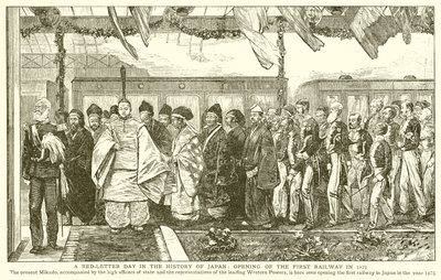 A Red-Letter Day in the History of Japan: Öppnande av den första järnvägen 1872 av English School