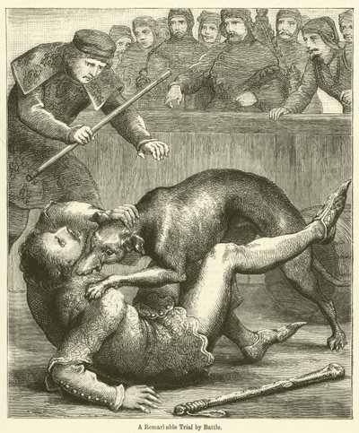A Remarkable Trial by Battle (gravyr) av English School