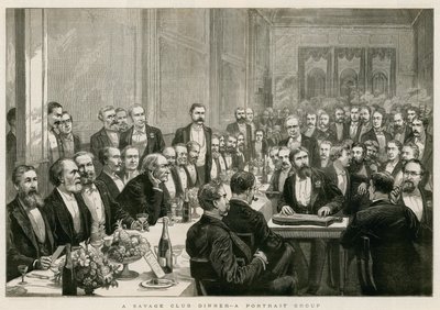 A Savage Club Dinner, en porträttgrupp av English School