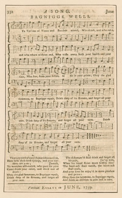 A Song: Bagnigge Wells, London; musik av English School