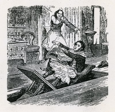 A String of Pearls eller The Friend of Fleet Street (1847), Britannia, Hoxton. Sweeney Todd av English School