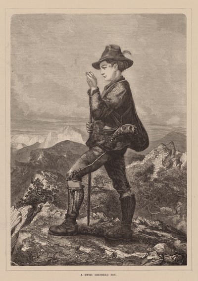 En schweizisk herdepojke (gravyr) av English School