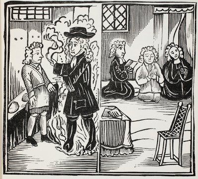 En fruktansvärd och säsongsbetonad varning till unga män, illustration från Chap-books of the artonde århundrade av John Ashton, pub. 1882 av English School
