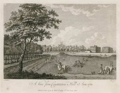 En utsikt från Constitution Hill, 1735 av English School