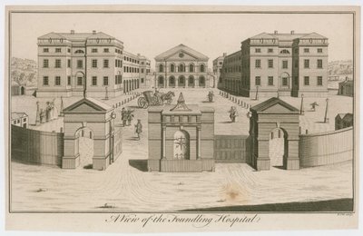Utsikt över Foundling Hospital, London av English School