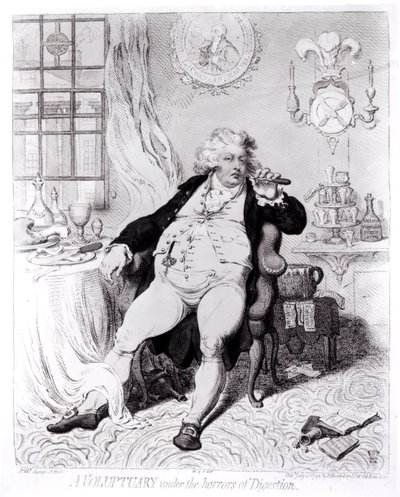 A Voluptuary under the Horrors of Digestion, publicerad 1792 av English School