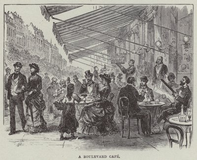 Ett boulevardcafé (gravyr) av English School